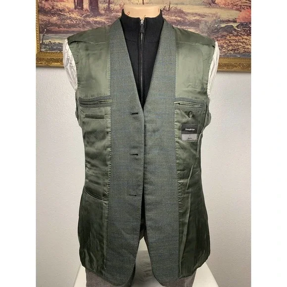 40R Ermenegildo Zegna Green‎ Check Sport Coat - Suit Jacket - Picture 11 of 14